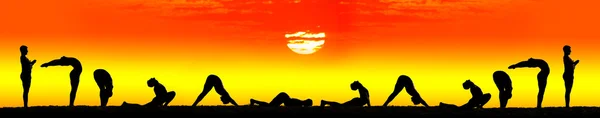 Yoga surya namaskar sun salutation