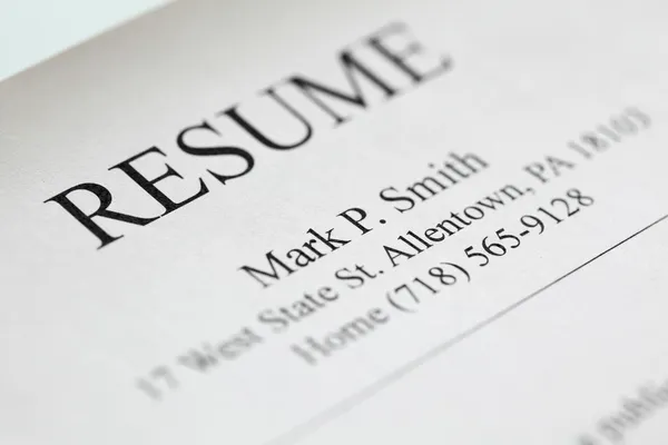 Resume title page.