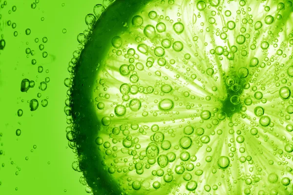 Lime slice in water
