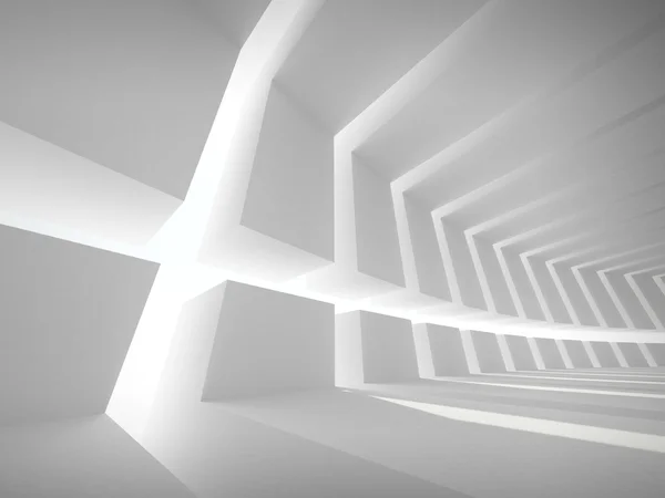 Abstract background with white bent futuristic interior