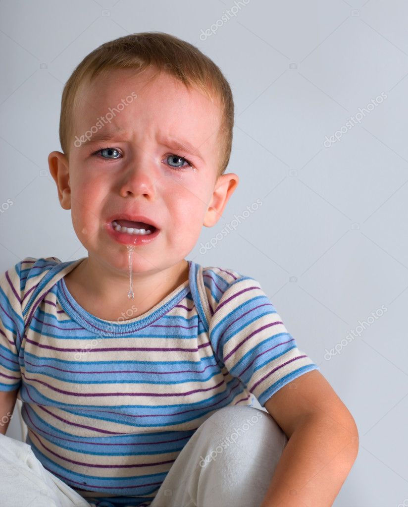 boy is crying