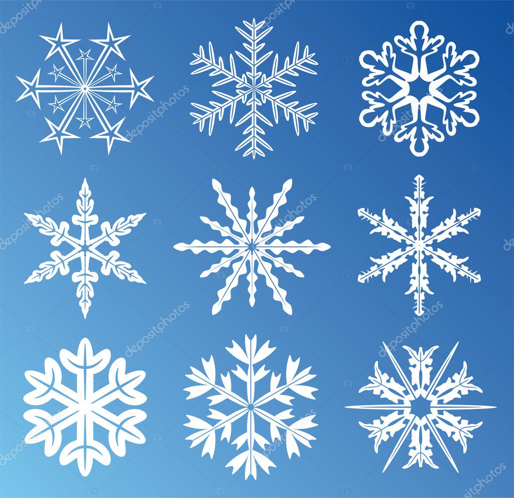 9 Snowflakes Stock Vector Dmstudio 7752540