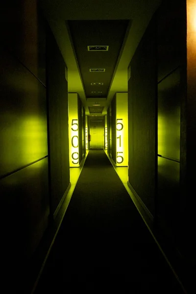 Dark indoor corridor