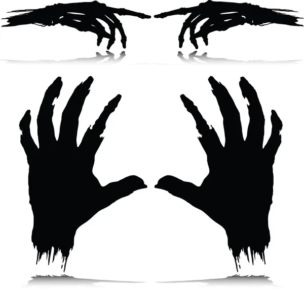 Monster hand vector silhouettes
