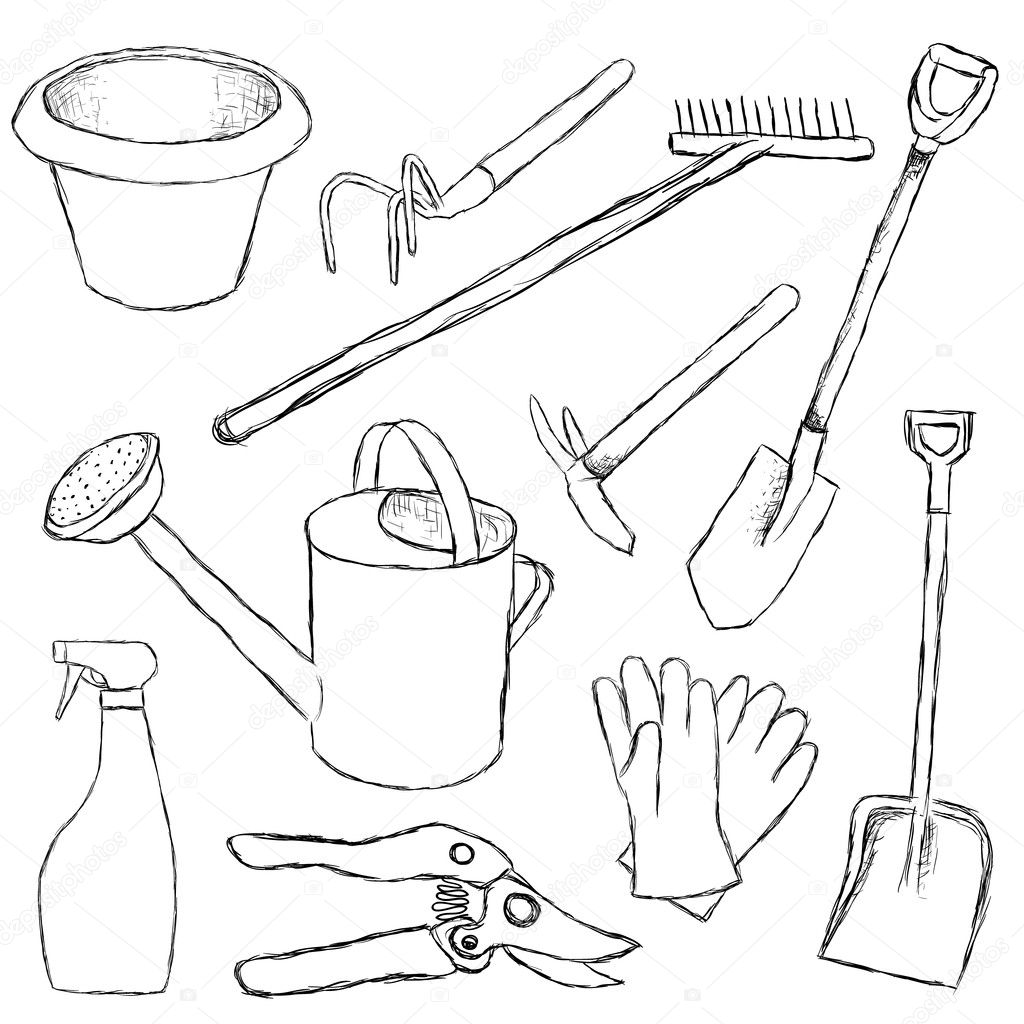 garden tools coloring pages - photo #3