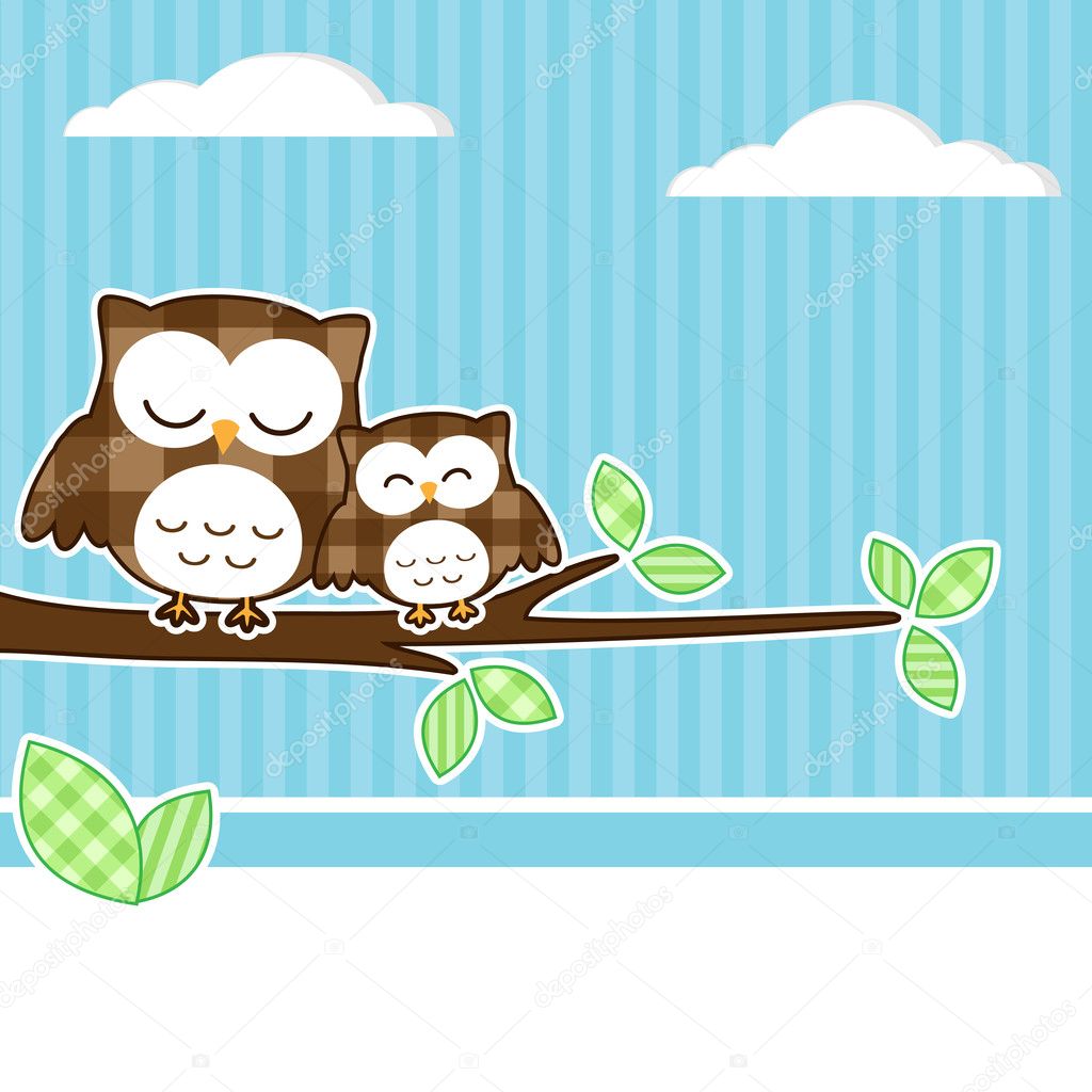 Owls On Branch