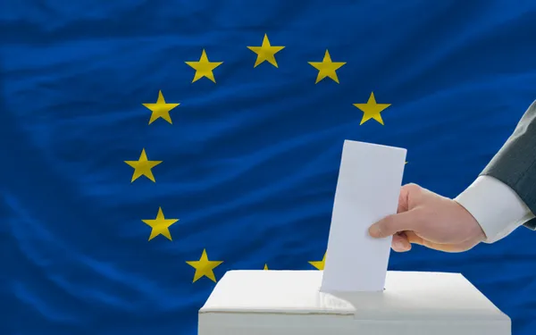 Man voting on elections in europe
