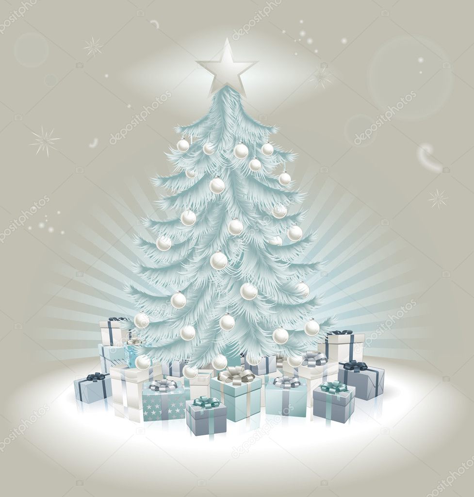 decoracao de arvore de natal azul e prata:Blue and Silver Christmas Tree decoracao de arvore de natal azul e prata:Blue and Silver Christmas Tree