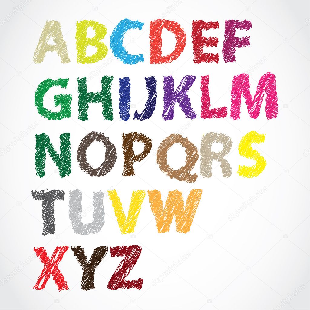 Color Alphabet Stock Vector I Alda