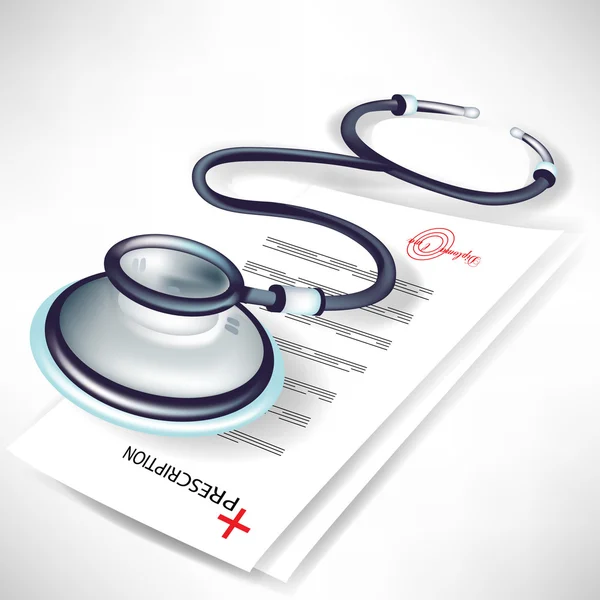 Stethoscope and medical prescription