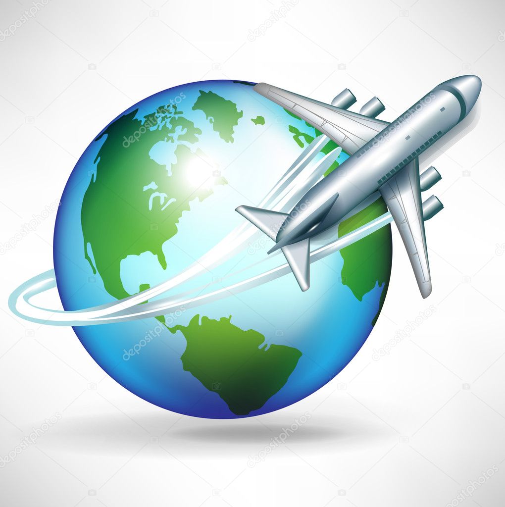 aeroplane and globe