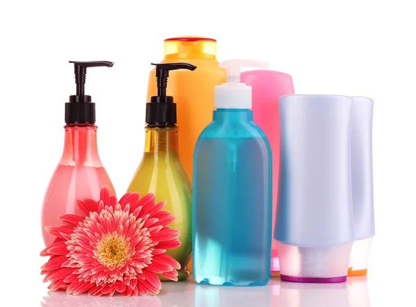 Bottles of health and beauty products