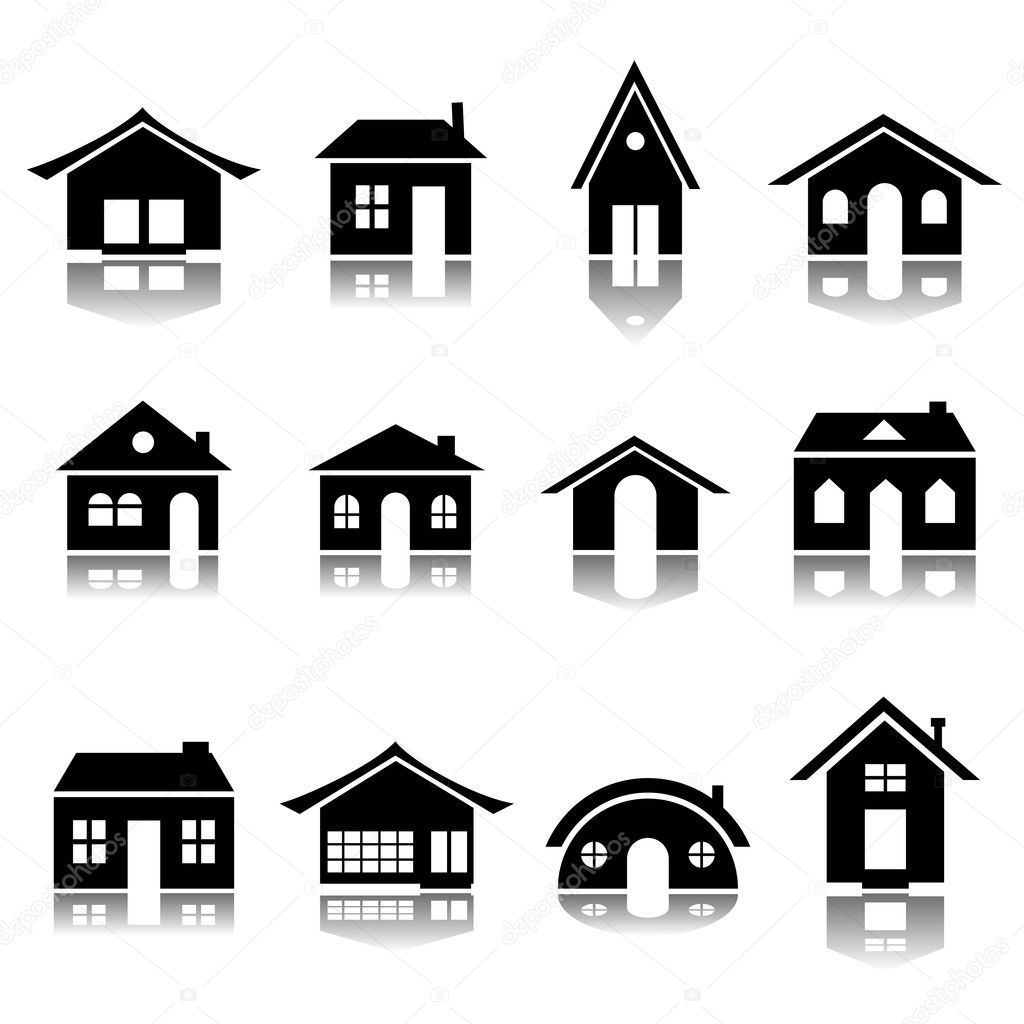 House icon silhouettes — Stock Vector © bogalo 6825758