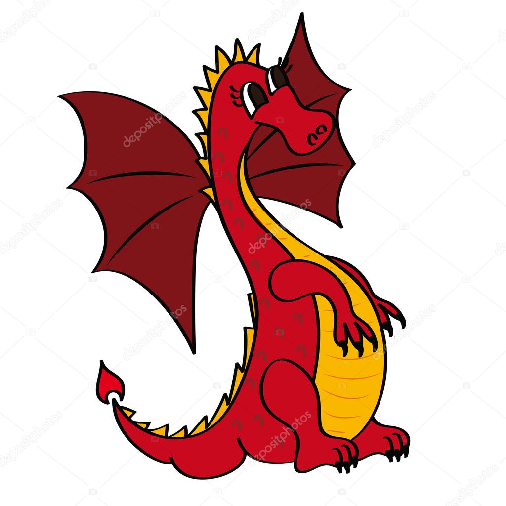 cartoon red dragon
