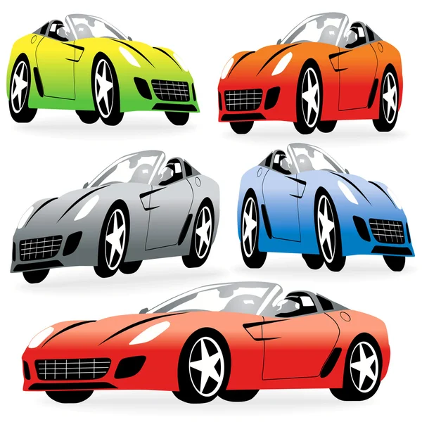 Cartoon Style Racing Cars Set
