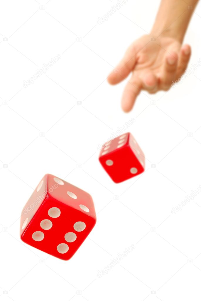 hand throwing dice