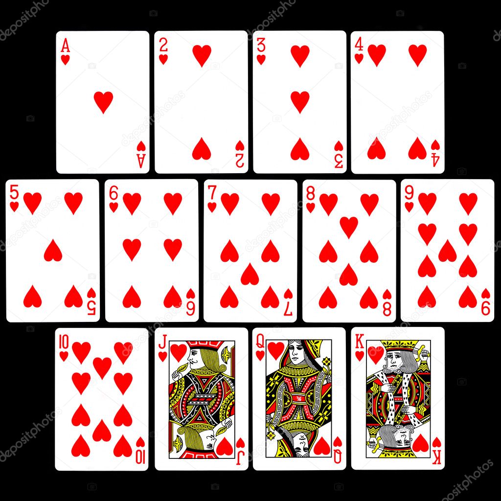 hearts cards in a deck