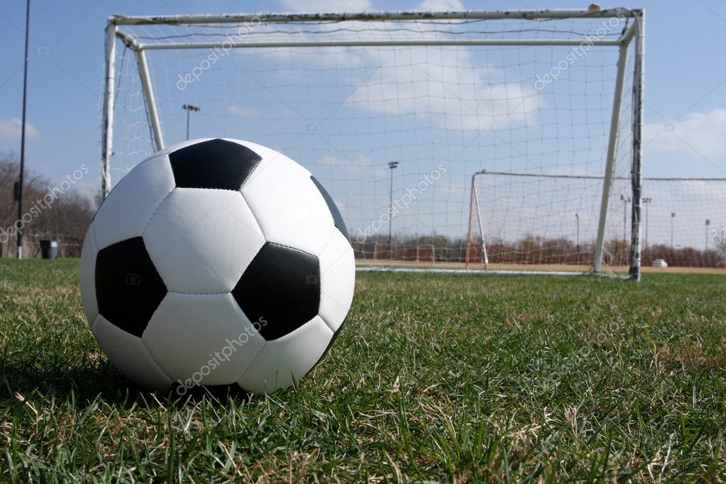 Soccer Ball near the goal — Stock Photo © 33ft 6923579