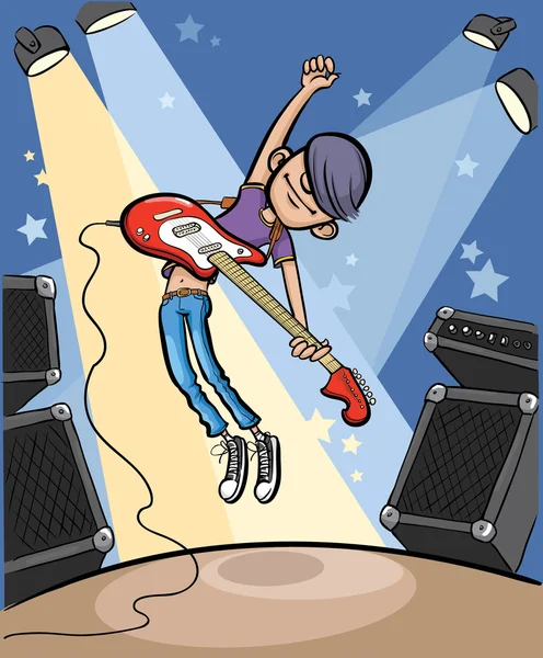 rock guitarist cartoon