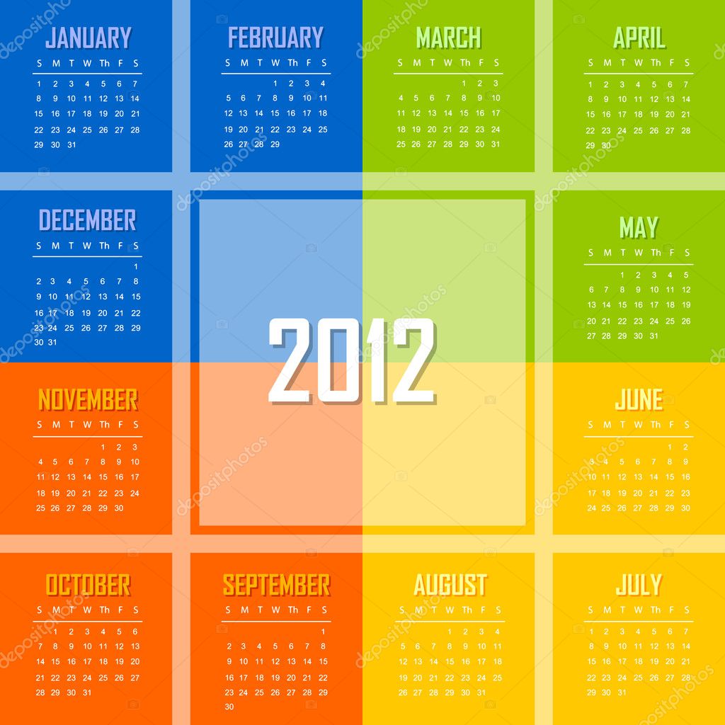 Calendar 2012 — Stock Vector © PKIllustrations #7114229