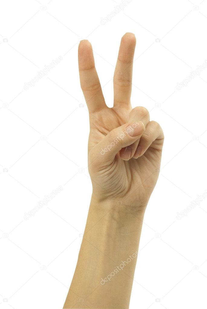 two fingers sign