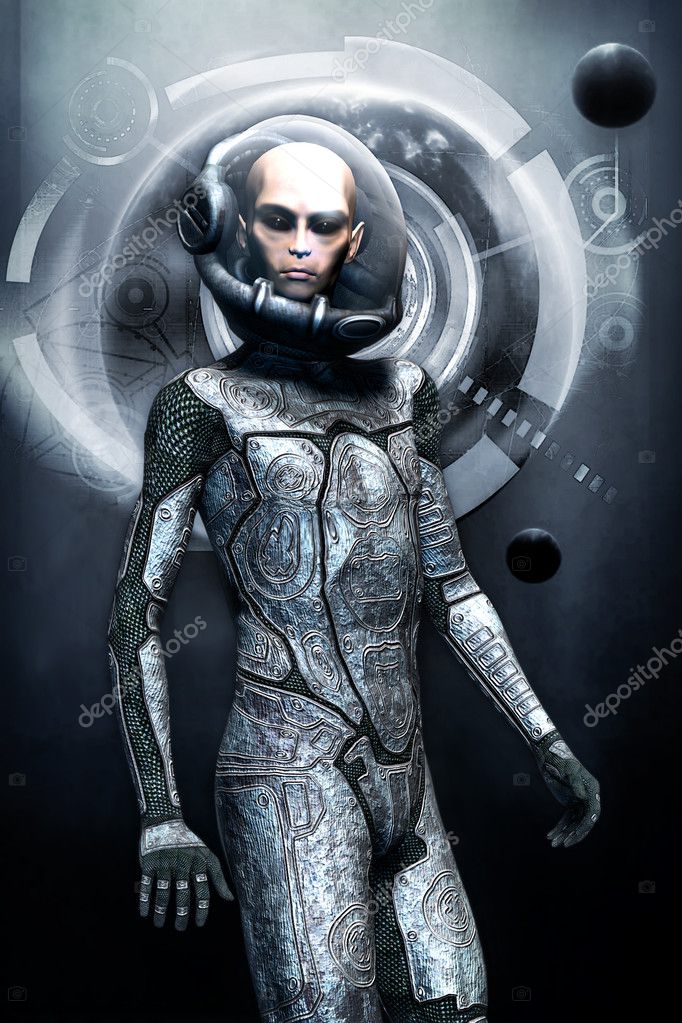 Ufo Alien In Spacesuit — Stock Photo © Innovari #7219367