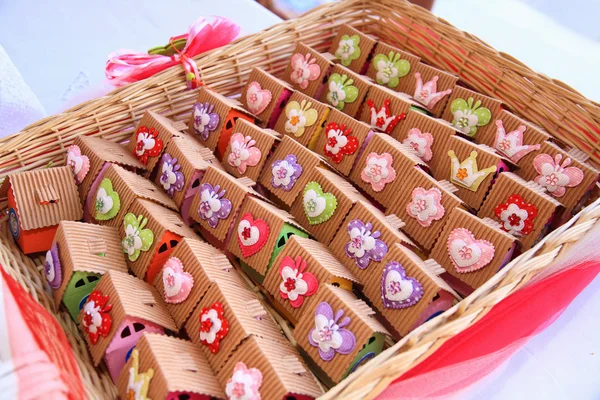 Basket with packed sweets