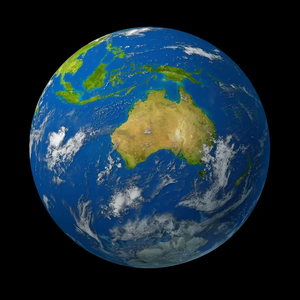 Australia on earth globe