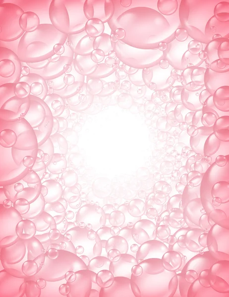 Pink bubbles in perspective background frame
