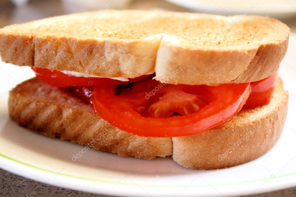 Toasted Tomato Sandwich — Stock Photo © renamarie 7729708