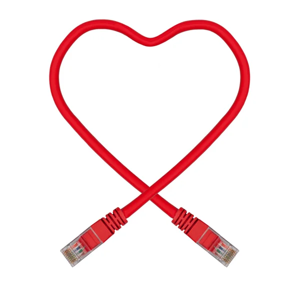 Ethernet Network on Red Heart Shaped Ethernet Network Cable   Stock Photo    Jan Treger