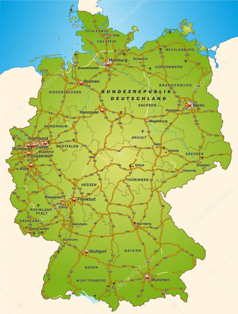 Deutschlandkarte Mit Autobahnen
