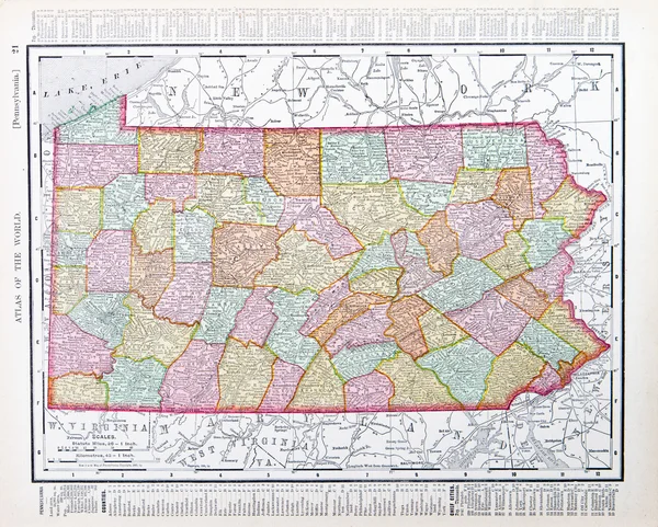 Antique Map Pennsylvania PA United States USA
