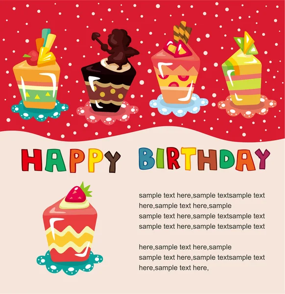 Cartoon Birthday Cake on Cartoon Cake Birthday Card   Stock Vector    Li Tzu Chien  7863839