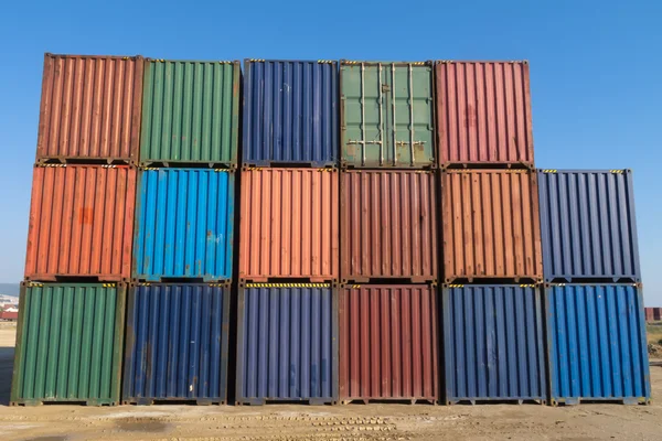 Stack of containers for leasing