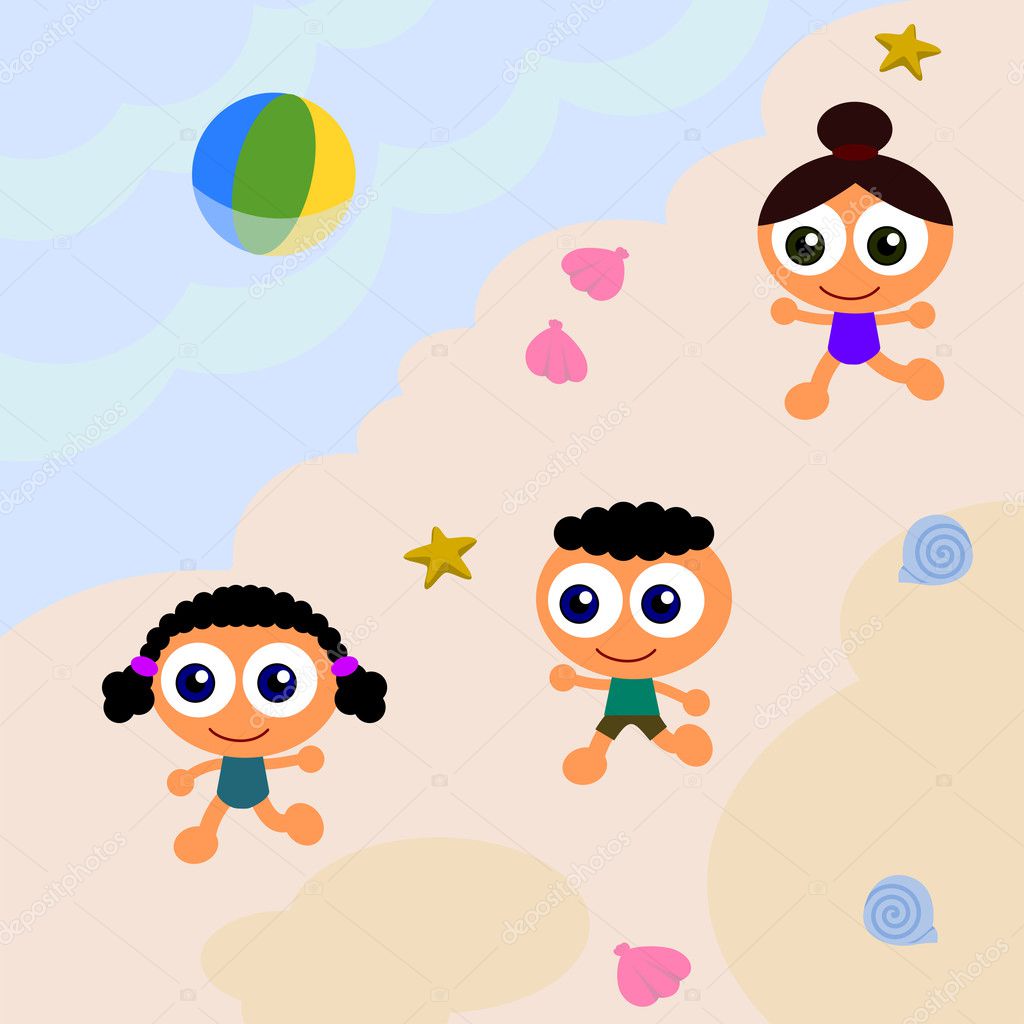 Running Kids Cartoon
