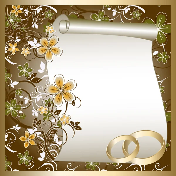 Wedding card with a floral pattern and place for text by g215 Stock Vector