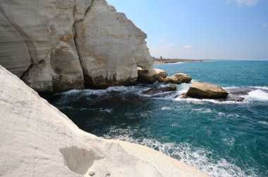 rosh ha-hanikra Beyaz tebeşir kayalıklarla