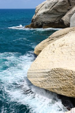 rosh ha-hanikra Beyaz tebeşir kayalıklarla