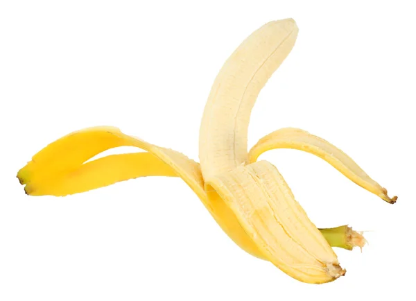 单一黄香蕉和皮 — 图库照片