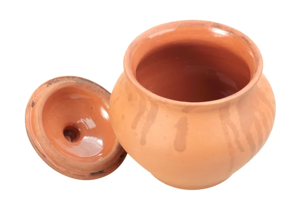 One a open ceramic grunge pot — Stock Photo, Image