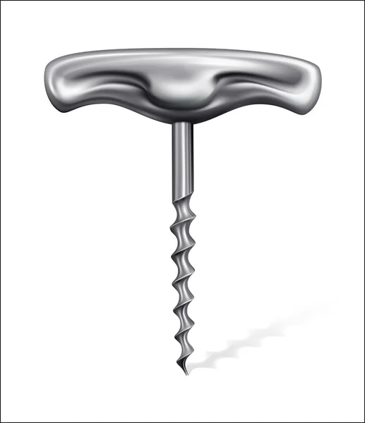 Vector metal corkscrew on white background . Eps 10 — Stock Vector