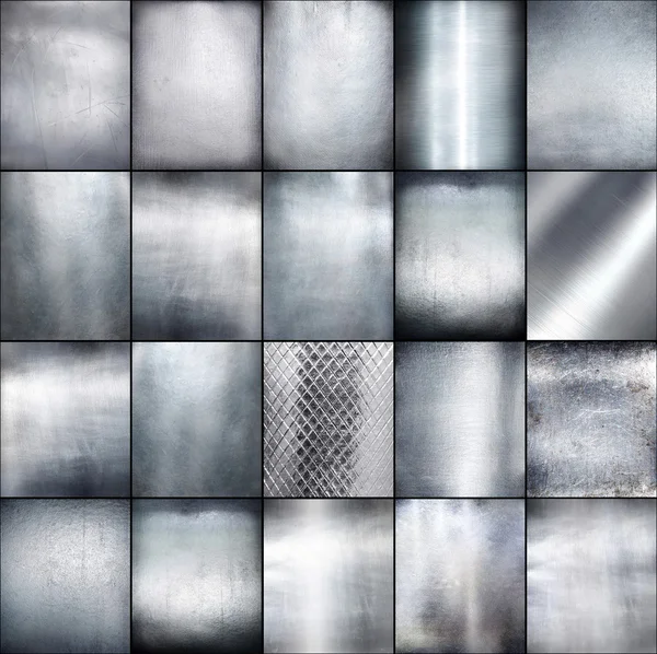 Set piastra metallica sfondo in acciaio . — Foto Stock