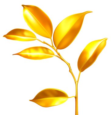 Vector golden sprouts. Business economy concept. clipart