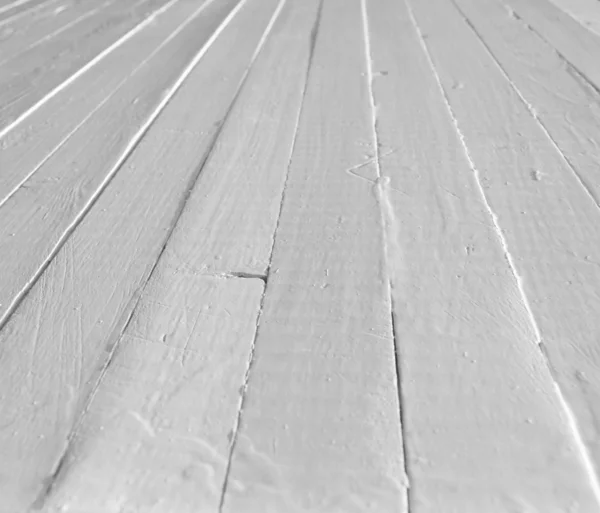 Weiße Holzplanke in einer Perspektive — Stockfoto