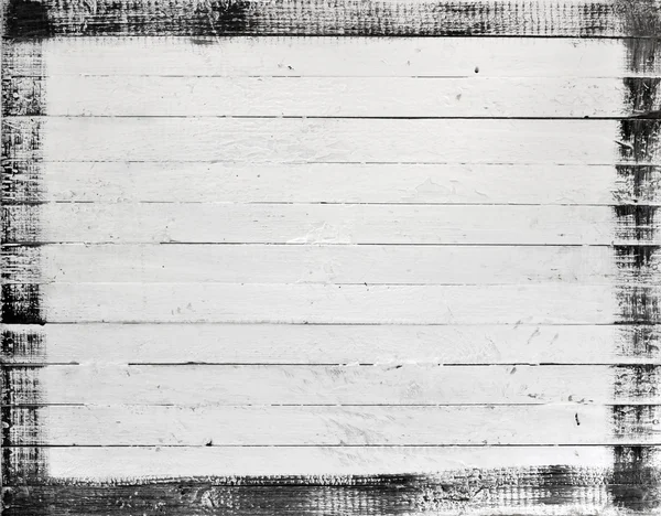 Weathered white wood with paint frame — Stock Photo, Image