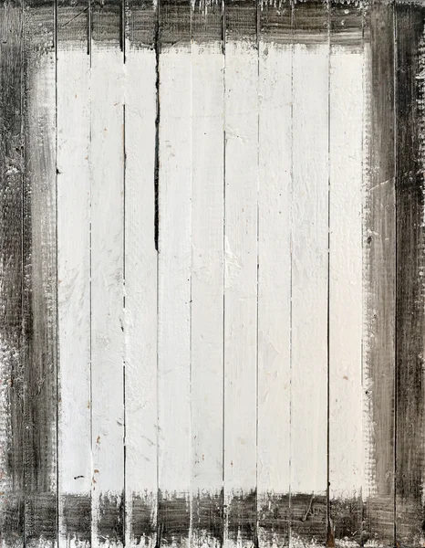 Beyaz ahşap boyama çerçeve ile yıpranmış — Stok fotoğraf