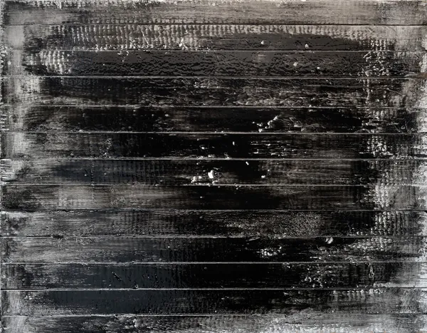 Prancha de madeira branca pintada de preto — Fotografia de Stock