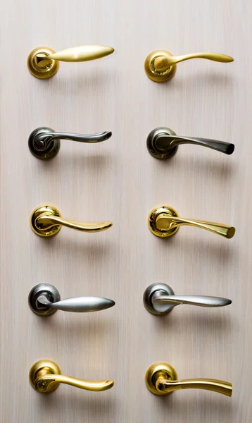 stock image Set metal steel and golden handles