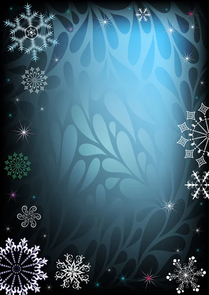 Cadre de Noël foncé et bleu — Image vectorielle